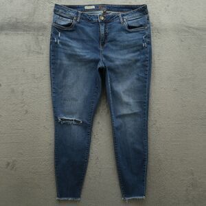 KUT from the Kloth Jeans Women's 16W Mid-Rise Ankle Skinny 26" Inseam Distressed